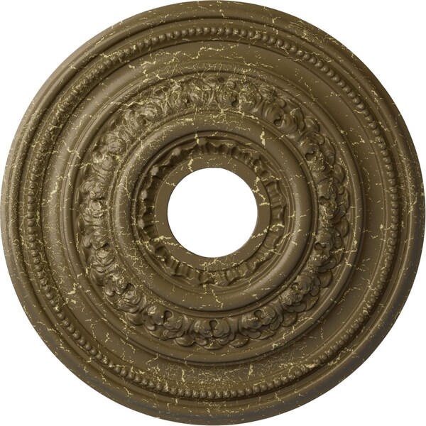 Ekena Millwork Orleans Medallion (Canopies up to 4 5/8"), 17 5/8"OD X 3 5/8"ID X 1 7/8"P, Mississippi Mud Crackle CM17OLMMC - main